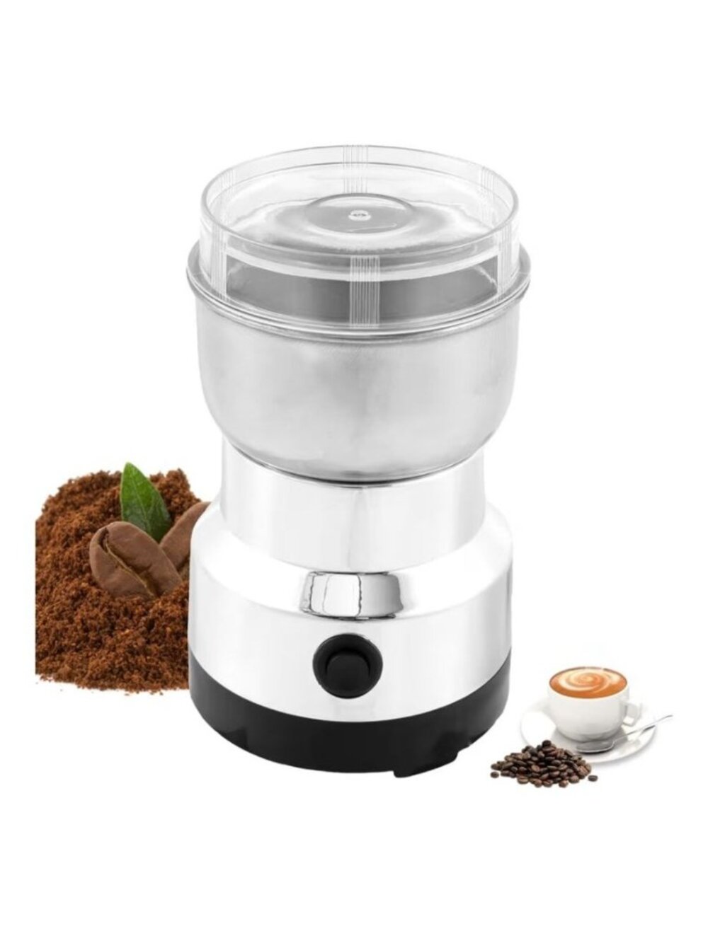 Electric Coffee Grinder 300ml Capacity Stainless Steel Blades Multipurpose